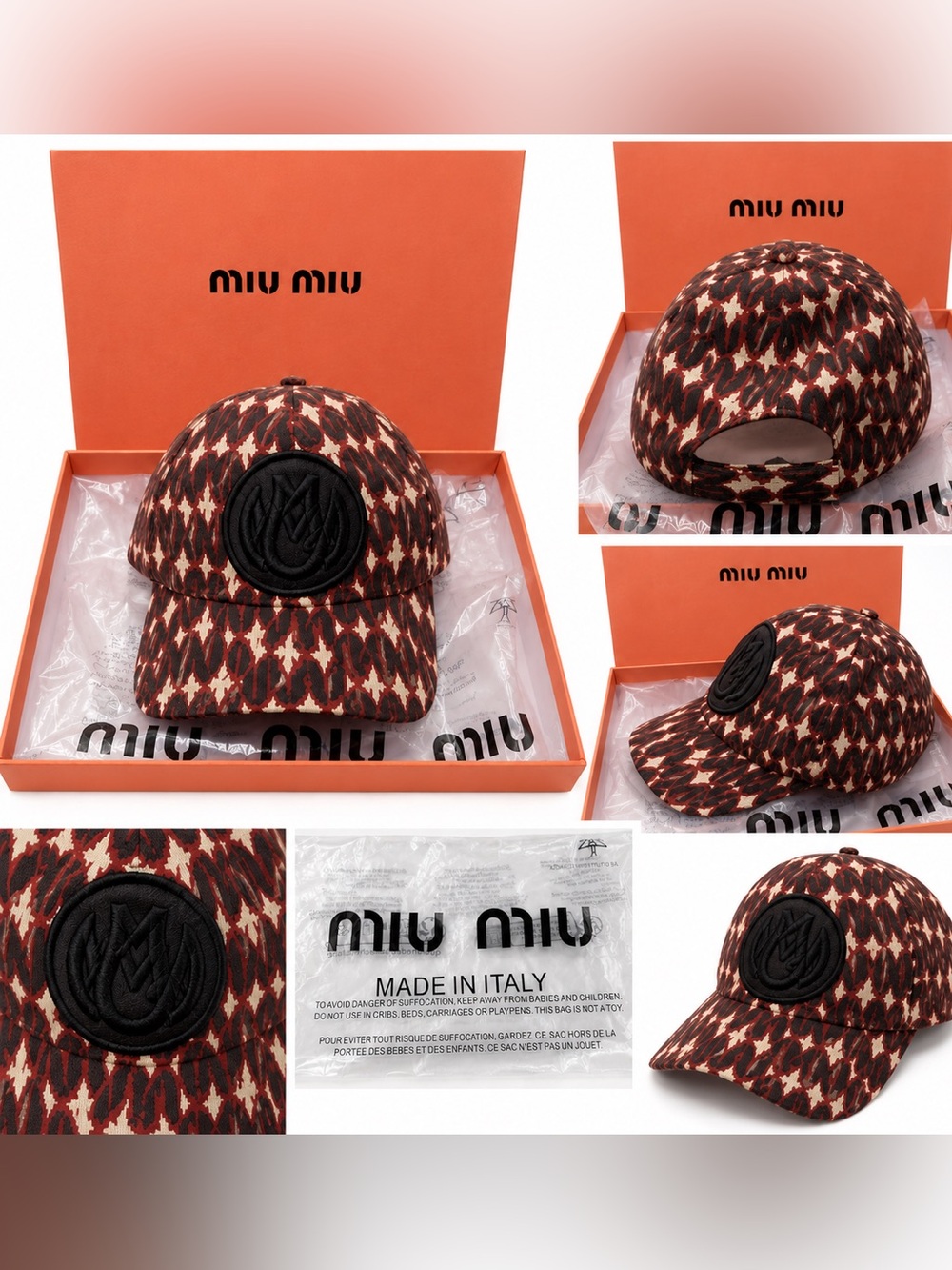 Miu Miu Embroidered Logo Baseball Cap with original box & protective bag